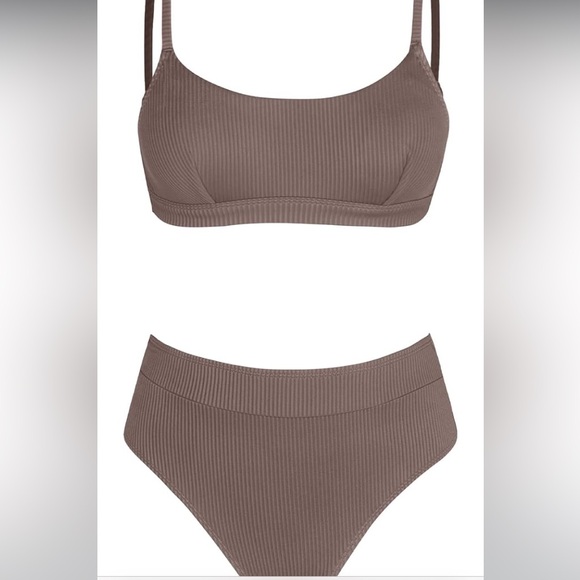 ~Women's Bikini Set Two Piece Swimsuit High Waisted Scoop Neck~ - Picture 4 of 6